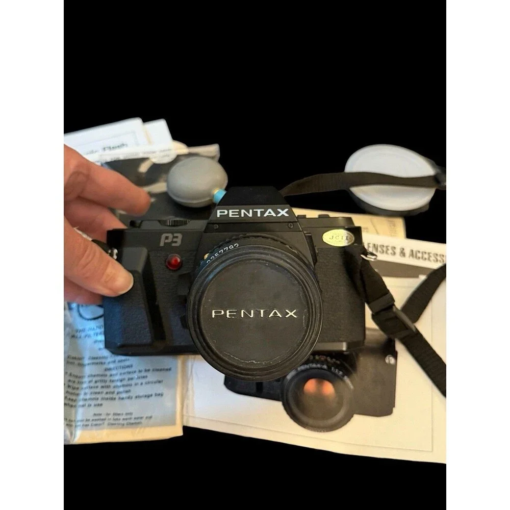 Pentax P3 35mm Camera 50 mm Lens & 70-210mm Vivitar Macro Focusing Zoom Lens